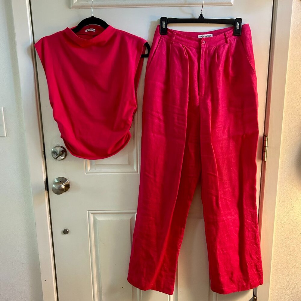 REFORMATION HOT PINK SET